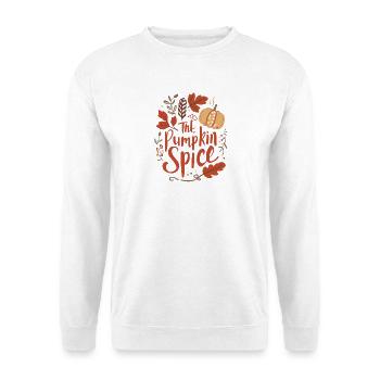 Herbstliches Kürbis-Design mit Blättern Pumpkin  - Unisex Pullover - Weiß - Vorne