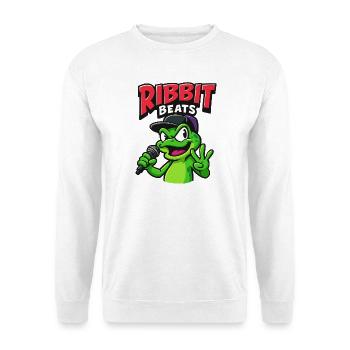 Funny frog with rap microphone - Unisex Sweatshirt - white - Front