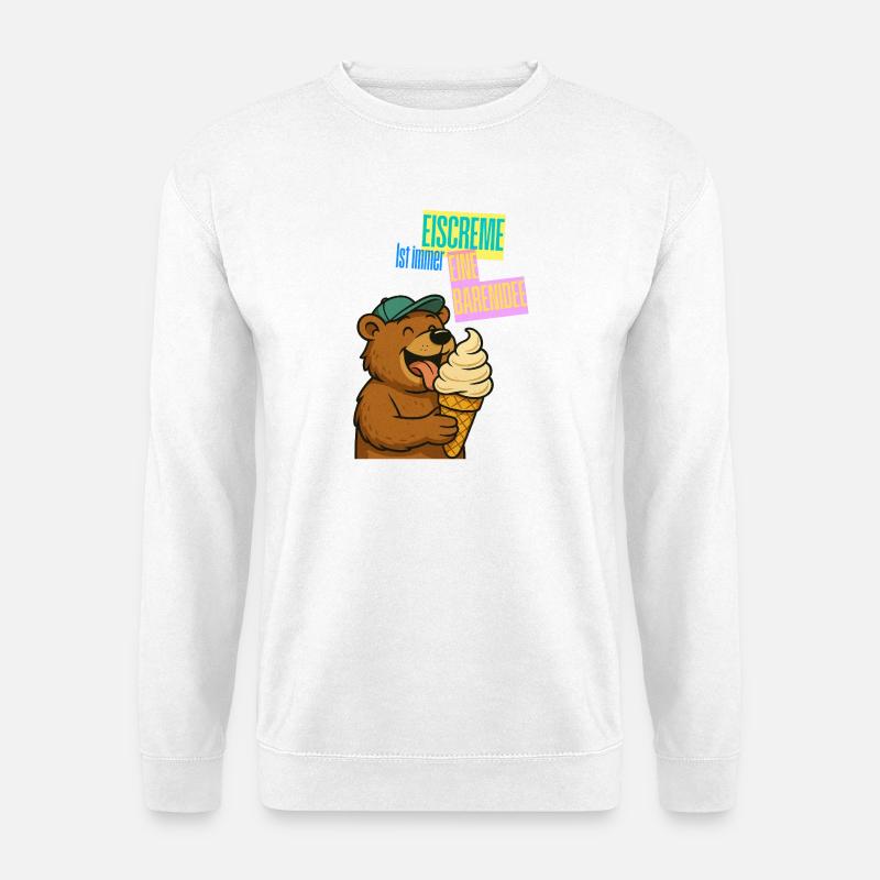 Bär Eiscreme Comic - Unisex Sweatshirt - white