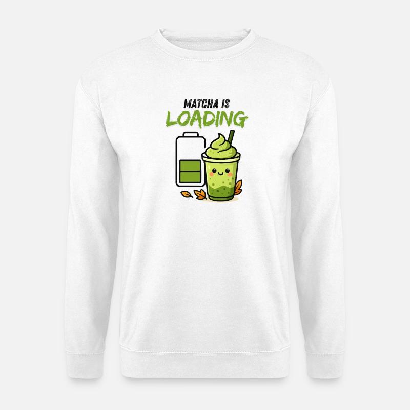 Loading Screen Green Smoothie Matcha Viral - Unisex Sweatshirt - white