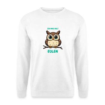 J’aime juste les hiboux – motif de dicton drôle - Sweat-shirt Unisexe - blanc - Devant