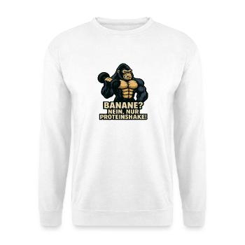 Gorilla Kraft Protein Shake Fitness Gym Strength - Unisex Sweatshirt - white - Front