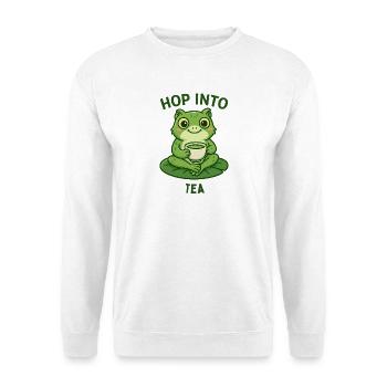 Frosch Tee Hüpfer Matcha Tiere Design  - Unisex Pullover - Weiß - Vorne