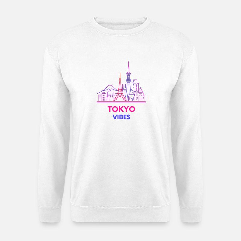 Tokio Vibes Neon Skyline - Unisex Pullover - Weiß