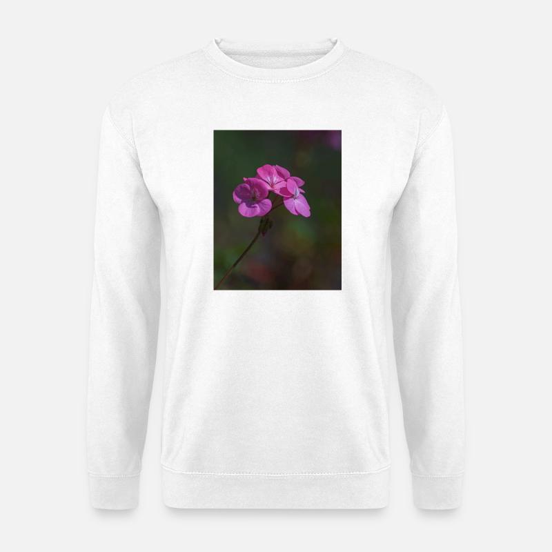 rosa Blumen - Unisex Pullover - Weiß