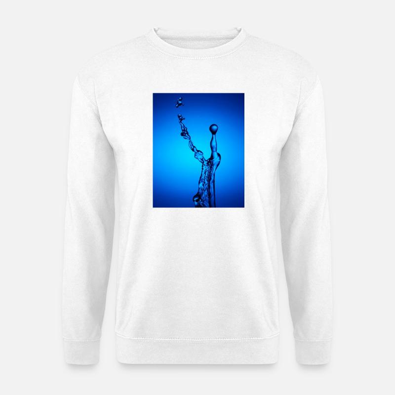 Blue Water Splash Zusammenfassung - Unisex Pullover - Weiß