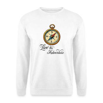 Compass motif Live the Adventure - Unisex Sweatshirt - white - Front