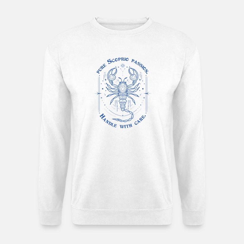 Skorpion Leidenschaft Sternzeichen Geschenk Astrologie Kunst - Unisex Pullover - Weiß