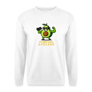 Pompage Avocat Fitness Fruit Légume Design - Sweat-shirt Unisexe - blanc - Devant