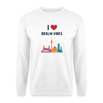 Silhouette de la ville I Love Berlin Vibes - Sweat-shirt Unisexe - blanc - Devant