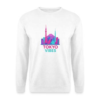 Tokyo Vibes Skyline Silhouette Stadt Japan  - Unisex Pullover - Weiß - Vorne