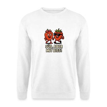 Sweet Bite Strawberries Duo Fruit Fruits Illustration - Unisex Sweatshirt - white - Front