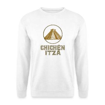 Chichén Itzá Tempel Vintage - Unisex Pullover - Weiß - Vorne
