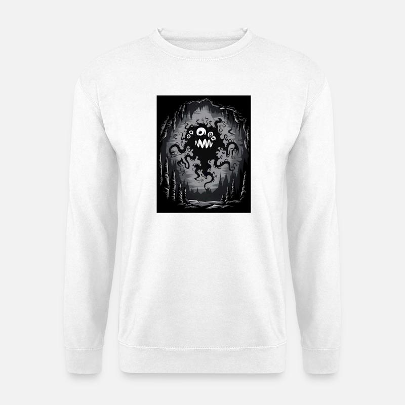 Dunkles Höhlenmonster Tentakelgrafik - Unisex Pullover - Weiß