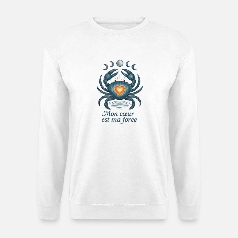 Krebs Sternzeichen - Astrologie - Unisex Pullover - Weiß
