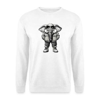 Elefant Cool Winter - Unisex Pullover - Weiß - Vorne