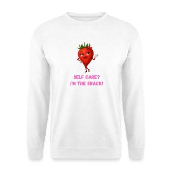 Selfcare - Erdbeere - Unisex Pullover - Weiß - Vorne