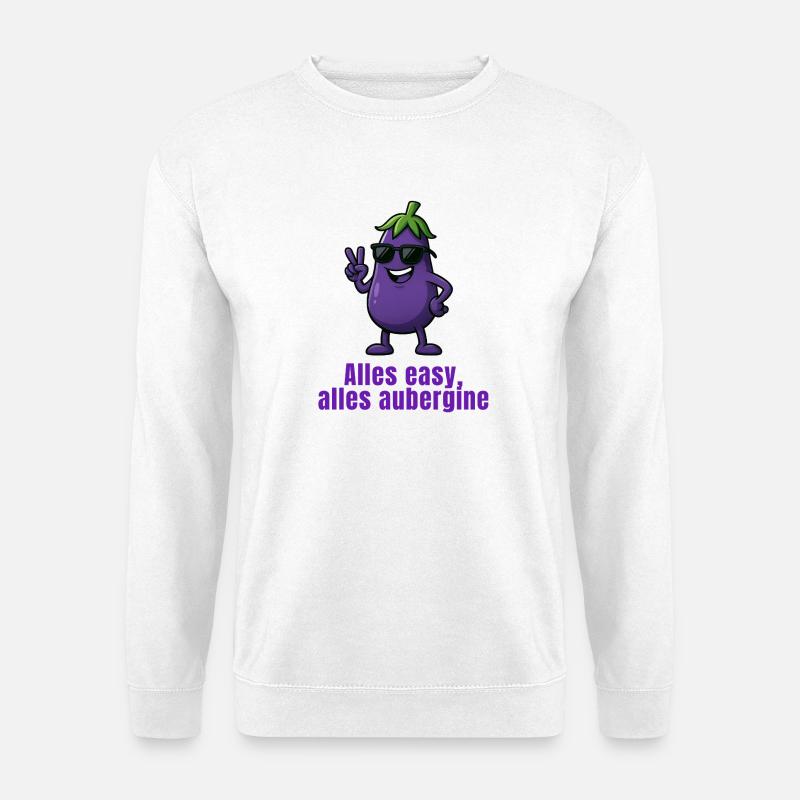 Aubergine - Alles easy - Unisex Pullover - Weiß