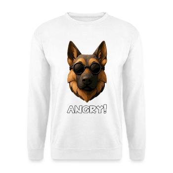 Berger allemand en colère cool chien lunettes de soleil - Sweat-shirt Unisexe - blanc - Devant