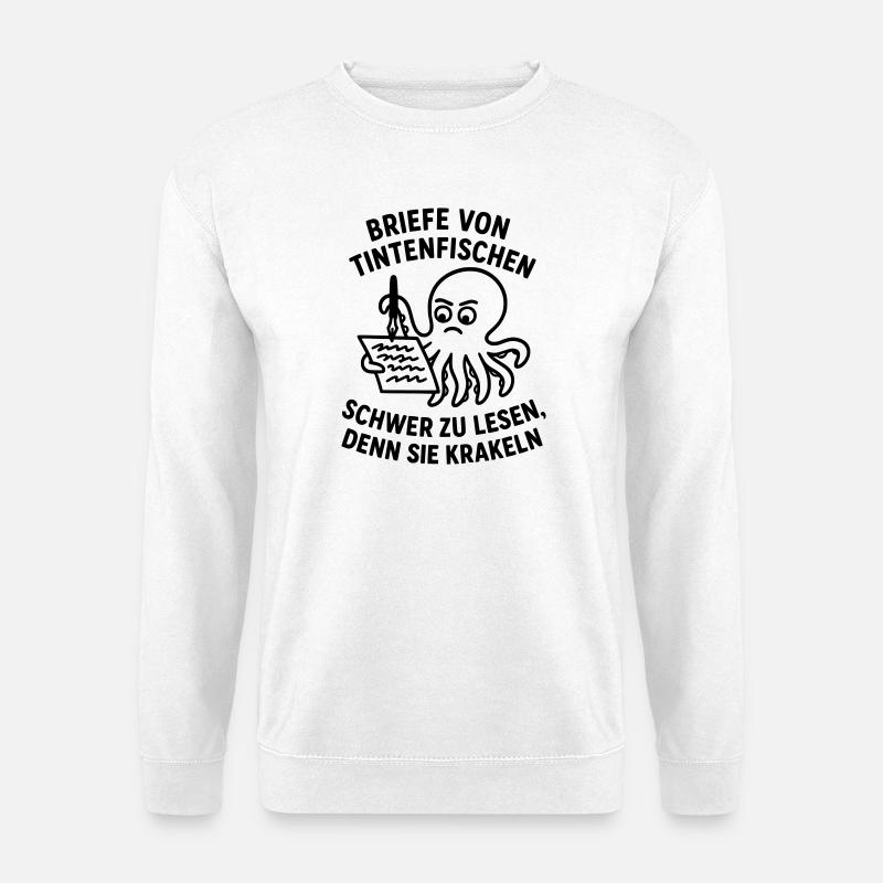 krakeln tintenfisch brief - Unisex Pullover - Weiß