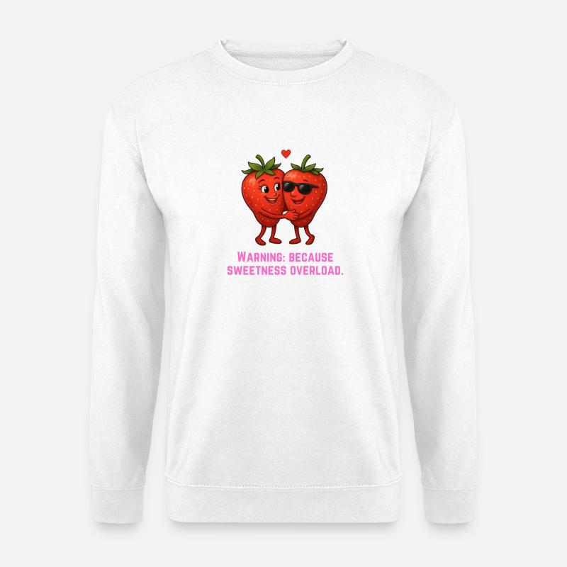 Strawberry Duo Cuddle Sugar Sweet Overload - Unisex Sweatshirt - white