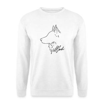 Mudi Profile Chien Chien Wilsigns - Sweat-shirt Unisexe - blanc - Devant