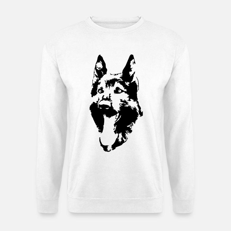 Deutscher Schäferhund Kopf - Unisex Pullover - Weiß