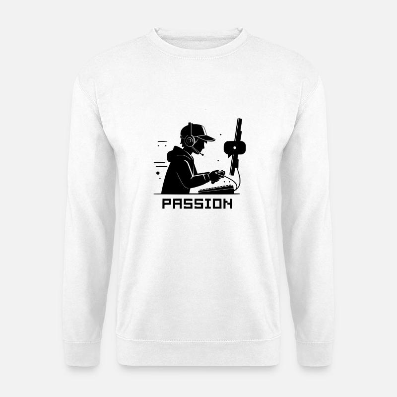 Gamer Silhouette schwarz - Passion - Unisex Pullover - Weiß