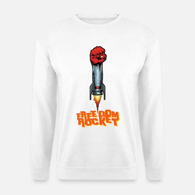 ROCKET FIGHT – Freiheit & Rechte - Unisex Pullover - Weiß