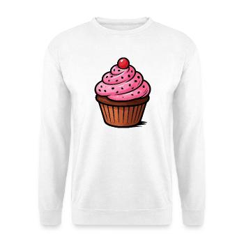 Cupcake rose - Sweat-shirt Unisexe - blanc - Devant