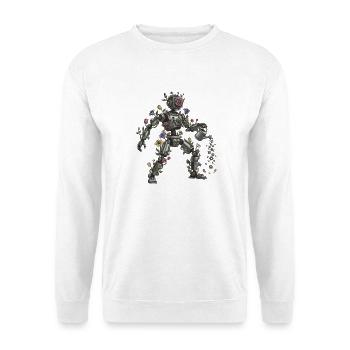 Blooming robot flora art - Unisex Sweatshirt - white - Front