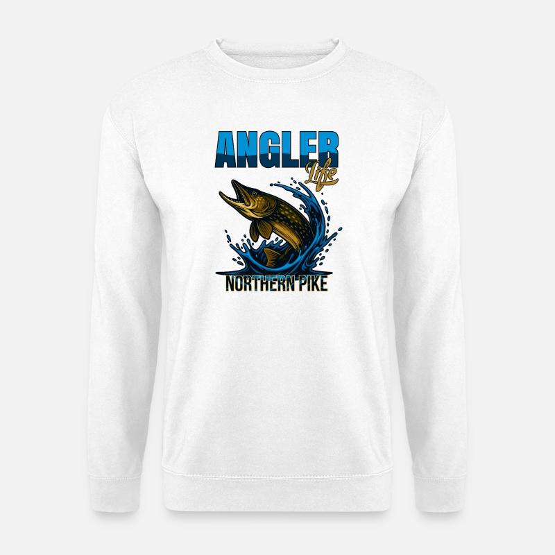 Anglerleben | Hechtfische - Unisex Pullover - Weiß
