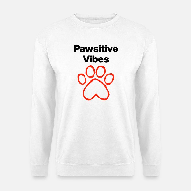 Pawsitive Vibes – Pfotenliebe - Unisex Pullover - Weiß
