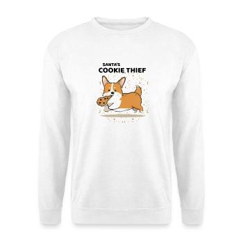 Santa’s Cookie Thief Corgi Weihnachtsdesign - Unisex Pullover - Weiß - Vorne