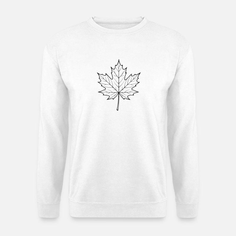 Maple Leaf Line Design - Unisex Sweatshirt - white
