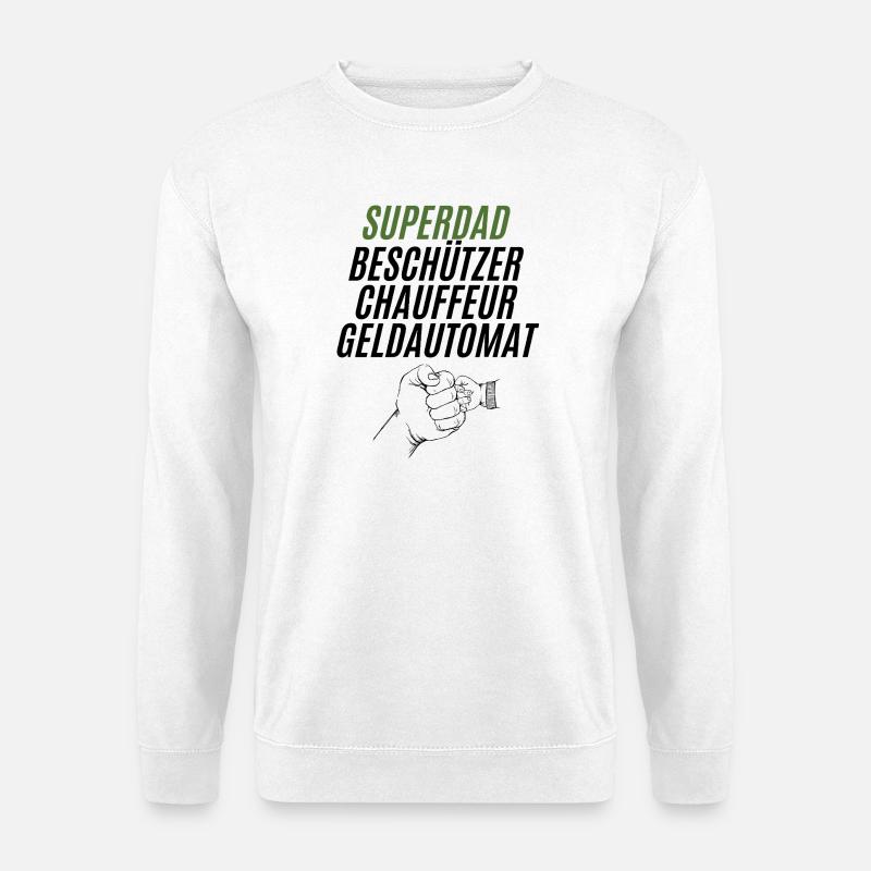 Superdad Kraftvoll Grün - Unisex Pullover - Weiß