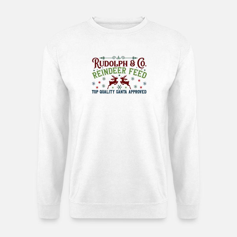 Rentier Futter Fest Weihnacht - Unisex Pullover - Weiß