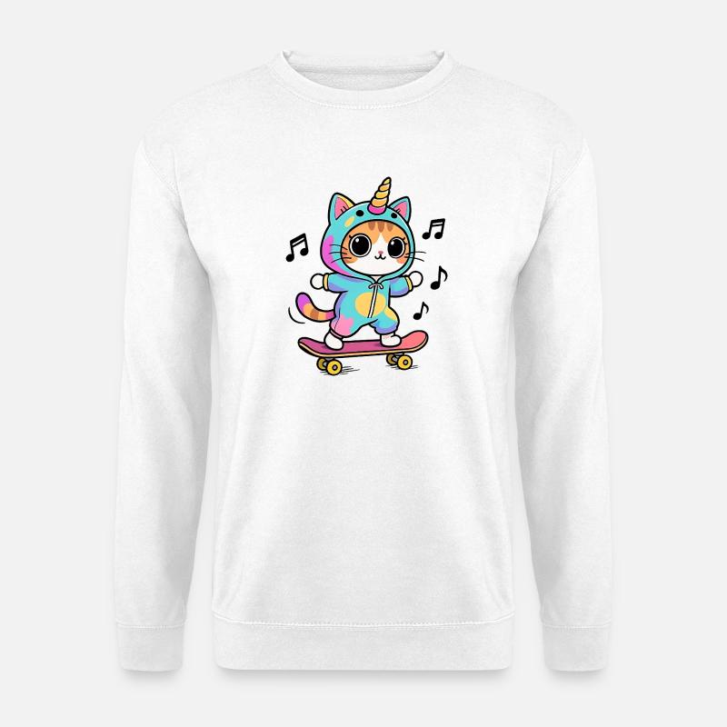 Einhorn Katze - Unisex Pullover - Weiß