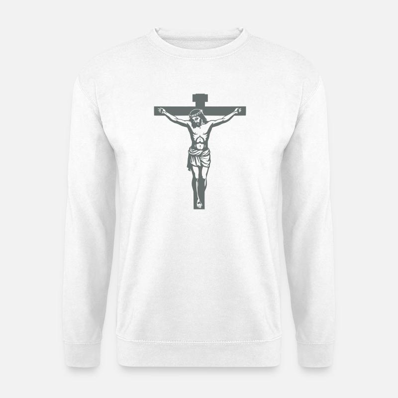 Jesus Kreuz - Unisex Pullover - Weiß