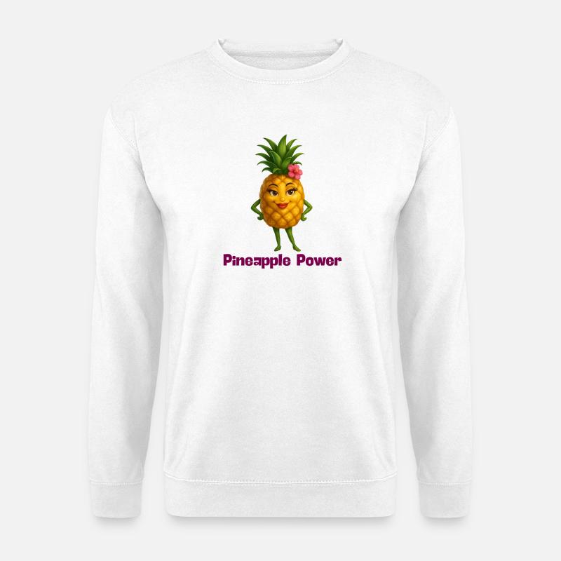 Pineapple Power Cartoonfigur - Unisex Pullover - Weiß