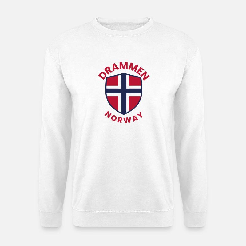 Drammen Norway Shield Emblem - Unisex Sweatshirt - white