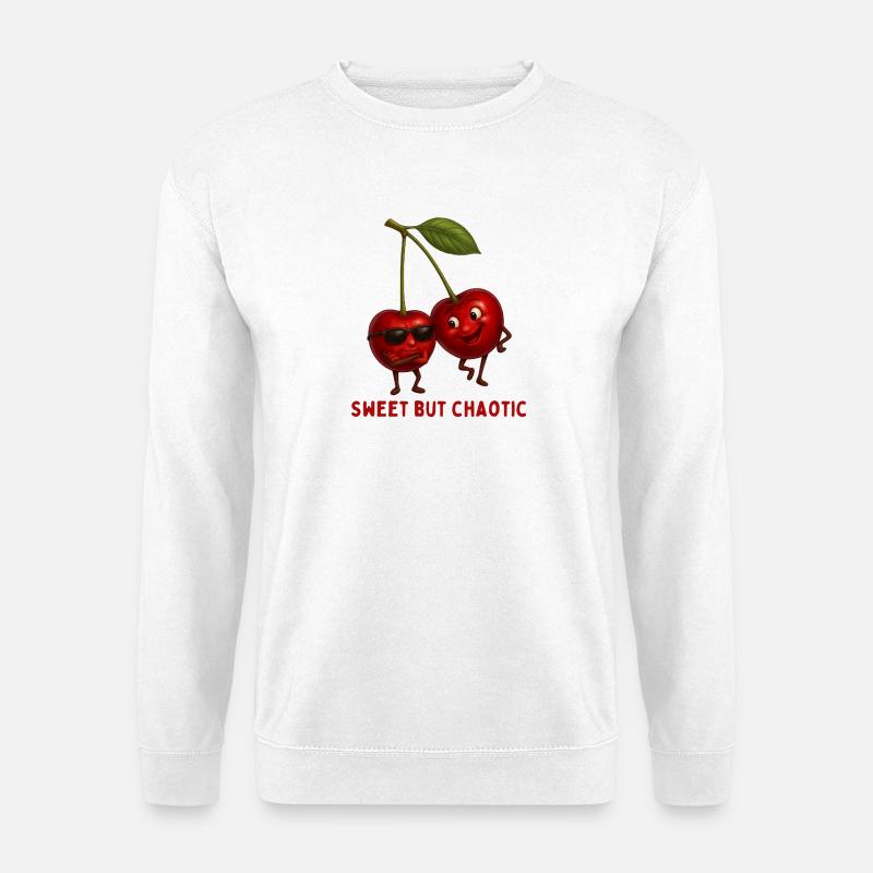 Kirschen Duo: Süß & Chaotisch - Unisex Pullover - Weiß