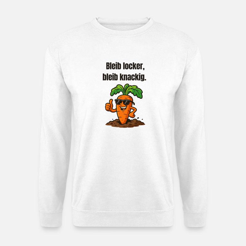 Karotte mit Stil: Locker Knackig - Unisex Pullover - Weiß