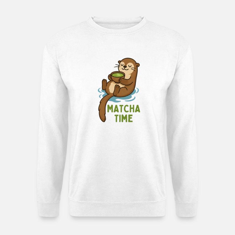 Matcha Otter Zeit - Unisex Pullover - Weiß