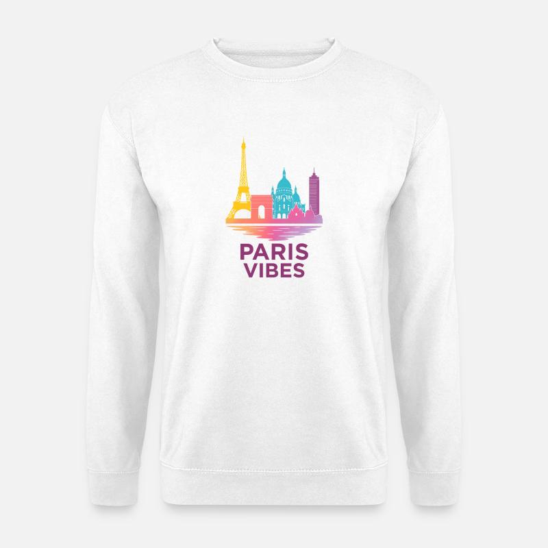 Silhouette de gradient de Paris Vibes - Sweat-shirt Unisexe - blanc