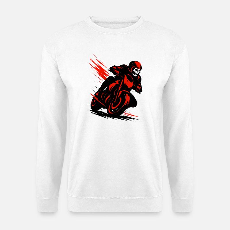 Skeleton Biker – Moto Biker - Unisex Pullover - Weiß
