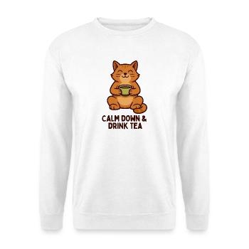 Kater Tee Ruhiges Wohlbefinden - Unisex Pullover - Weiß - Vorne