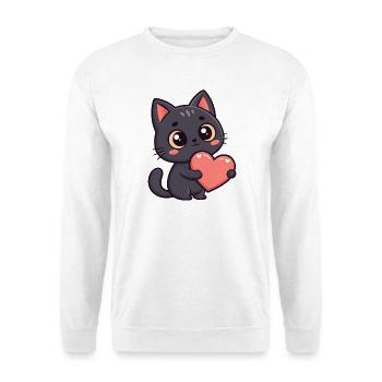 Black Cat Tender Heart - Unisex Sweatshirt - white - Front