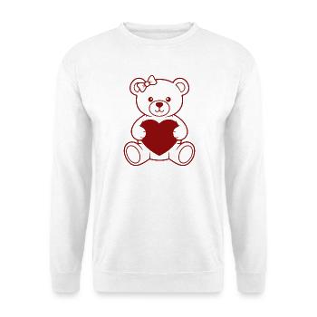 Heart Bear with Bow - Unisex Sweatshirt - white - Front