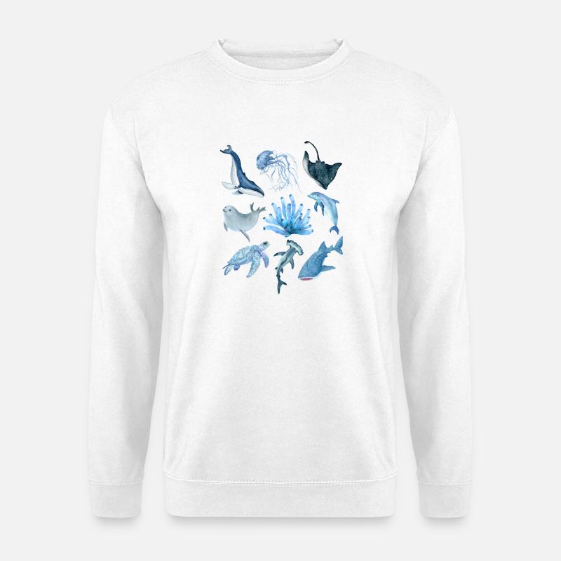 Ocean animals - Unisex Pullover - Weiß